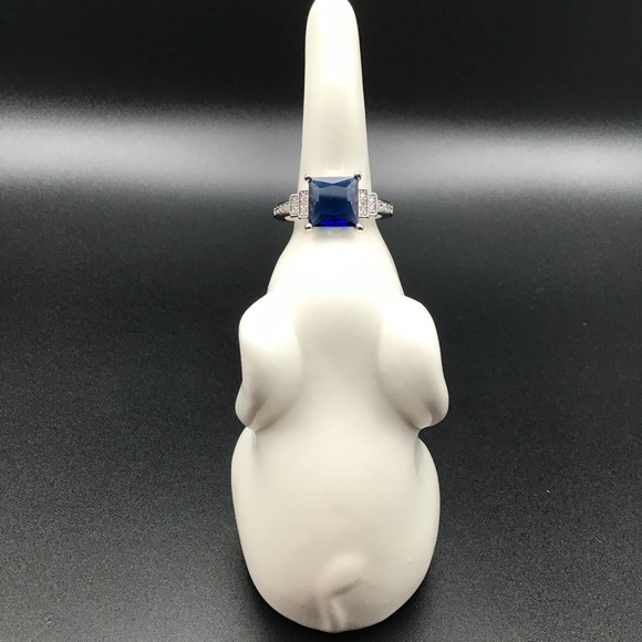 Faux Sapphire Cubic Zirconia Ring - Picture 2 of 4